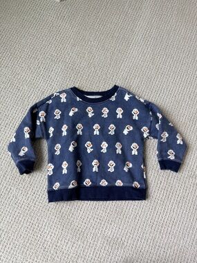 Navy Blue Kids Sweatshirt with Olaf Print
